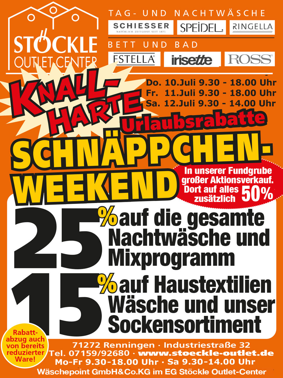 Angebote des Wäschepoint im Stöckle Outlet-Center