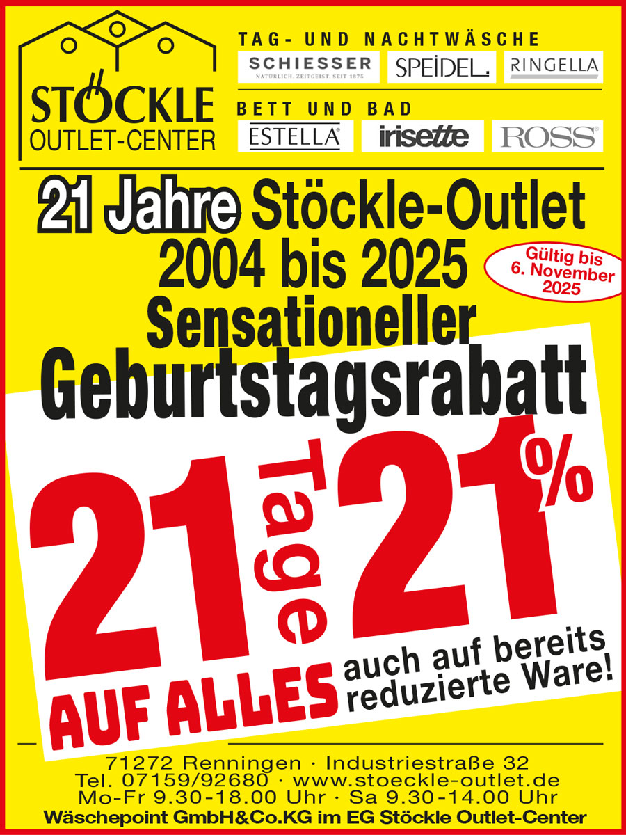 21 Jahre Stöckle-Outlet, Wäschepoint im Stöckle Outlet-Center