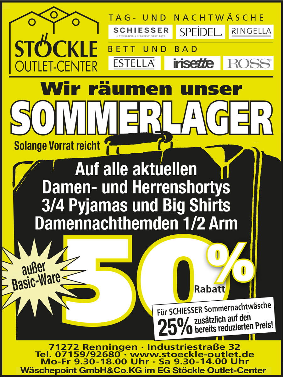 KTION -50%- im Stöckle Outlet-Center
